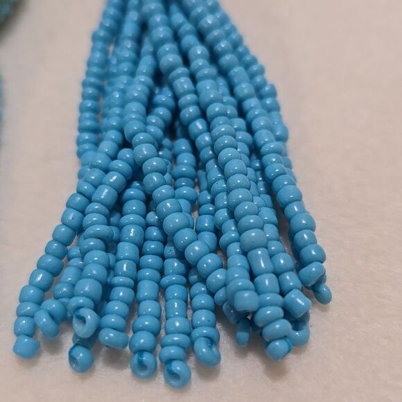 Blue Beaded Sugarfix Tassel Earrings - Picture 3 of 4